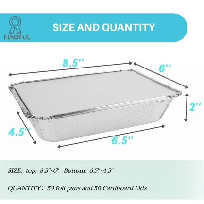IKITCHEN Aluminum Pans with Lids - Disposable Tin Foil Pans for Baking & Meal Prep