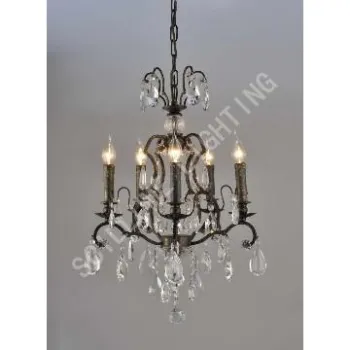 5-lites vintage finish metal chandelier for home and hotel NO.MD7032