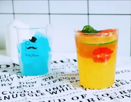 Personality Mr Mustache Glass Tea Cup