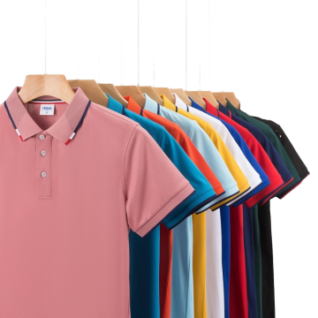 100% Polyester Men's Business Polo Shirt - Quick Dry Plus Size Breathable Solid Colour Short-Sleeve Embroidery Print High Quality