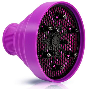 Diffuser pengering rambut silikon yang dapat dilipat &amp; set kuas detangler