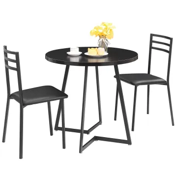 Wooden Round Small Space Kitchen Dining Set for Sale: 3-Piece Breakfast Table