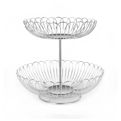 304 Stainless steel basket Stainless Steel Double Layer Fruit Basket Supplier