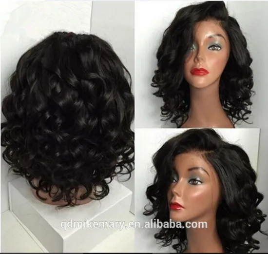 High-quality Brazilian Short Wave Mens Wigs Human Hair Lace Front/Full Lace Wigs Making Caps