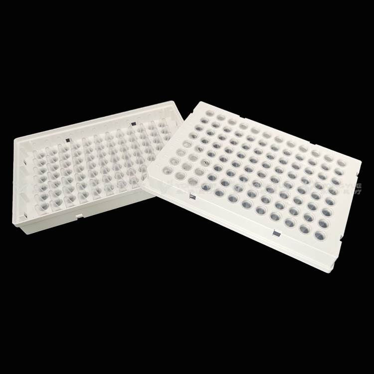 0 1ml 96 Well Pcr Plate Full Skirt White Frame Clear Tube