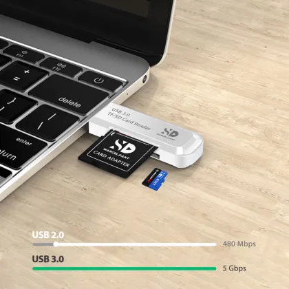 Marceloant High Speed Micro Flash drives card reader TF SD Card Reader USB 3.0 With Lid Adapter Memory Card Reader