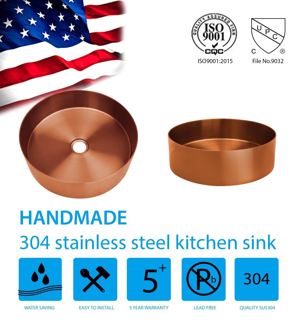 Stainless Steel Rose Gold Sink