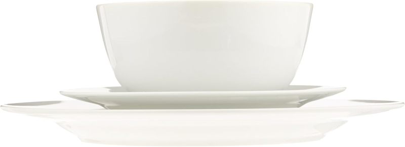 18 - Piece White Dinnerware Set, Including Plates and Bowls, for 6 People.
