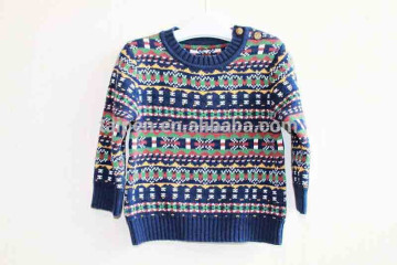 Hot Sale 100% Cotton boys pullover sweater Long Sleeve kids clothes