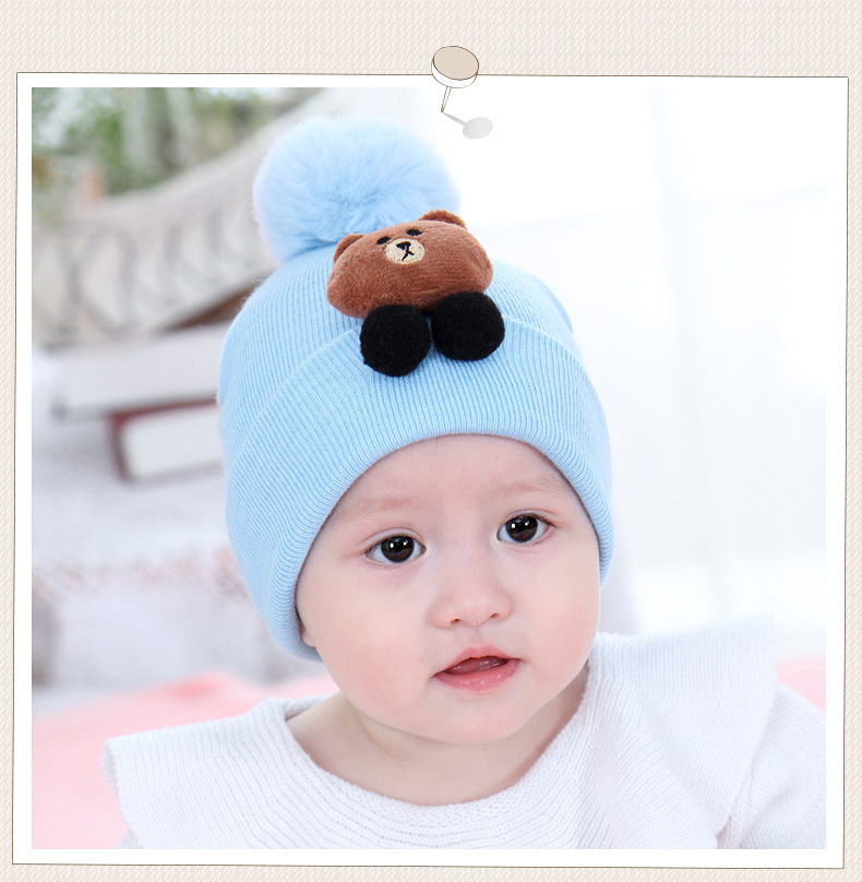 Baby hat scarf autumnwinter knitted hat for newborns (5)