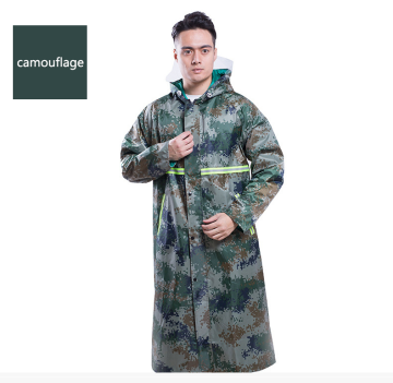Camouflage Mens Long Hooded Waterproof Safety Rain Jacket Poncho