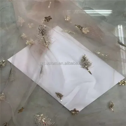 Competitive Price Sequin Velvet Lace Fabric for Wedding Party