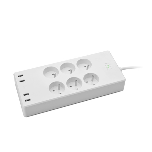 French type electric power extension socket with alexa voice control