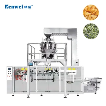 Double Inlet Horizontal Food Packaging Machine with Multihead Weigher for Frozen Food Candy Peanuts