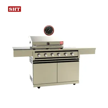 Side Table Countertop Stainlesss Steel Outdoor Gas BBQ Grill Cabinet with Thermometer