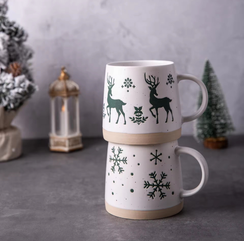 Christmas - themed Handmade Ceramic Mugs