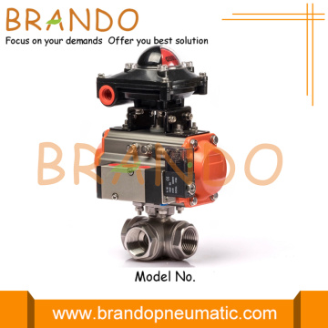 Pneumatic 3 Way Ball Valve With Limit Switch