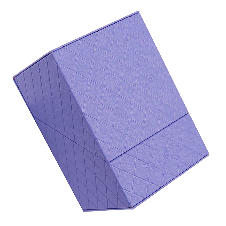 Purple Clamshell Leather Perfume Packaging Box