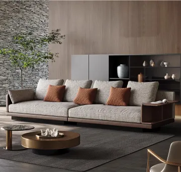 Modern 3 Seater Sofa with Pillows & Armrests