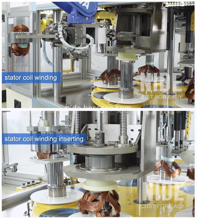 nide-full-automatical-three-pahse-stator coil winding mahcine coil inserting machine