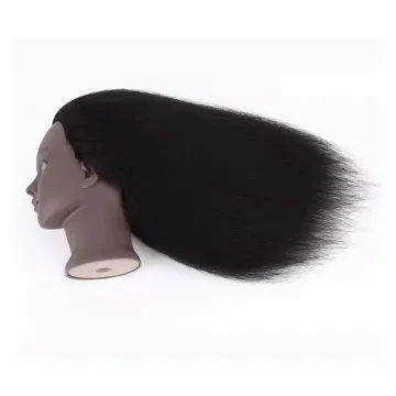 Black Skin Head Model with Full Real Human Hair