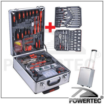 POWERTEC hand tools sets with plastic waterproof tool boxes