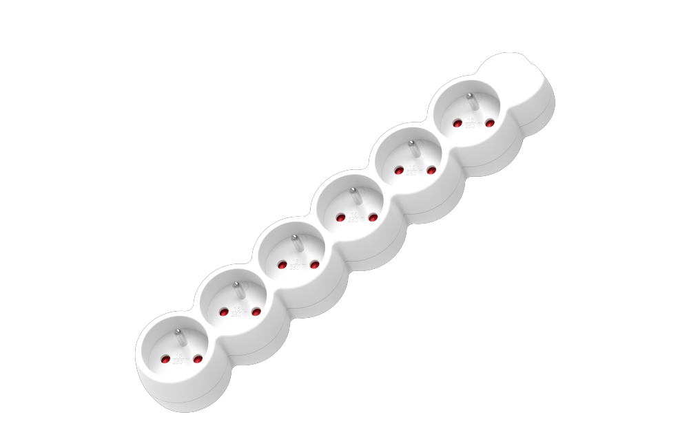 Francia de 6 vías Power Strip