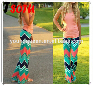 YJK1 2016 the new women's printed stripe trousers female wholesale icing pants