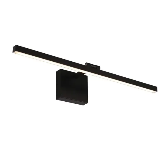 Modern 20W LED Black Vanity Light with Frosted Aluminum Finish for Bathroom - Cool White 6000K