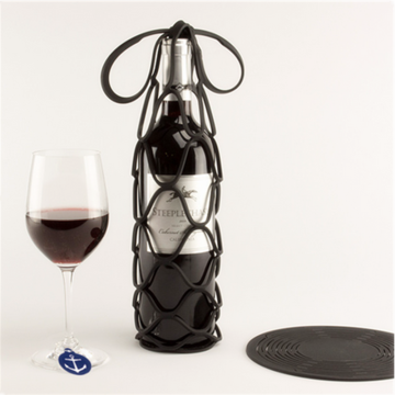 mat function silicone Wine carrier bottle tote Silicone wine bag