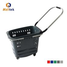 Multifunctional rolling plastic shopping basket Trolley