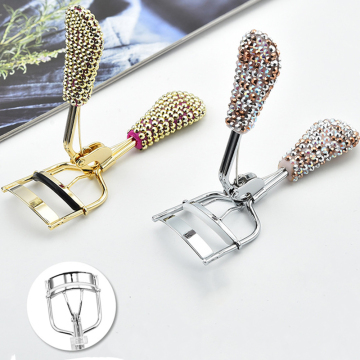 Private Label High Quality Stainless Steel Gold Eyelash Curler Rose Gold Diamond Eyelash Tool