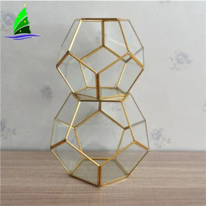 Glass geometric terrarium decorations