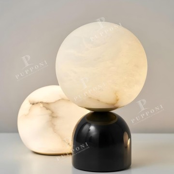 Spanish Alabaster Marble Mushroom Table Lamp