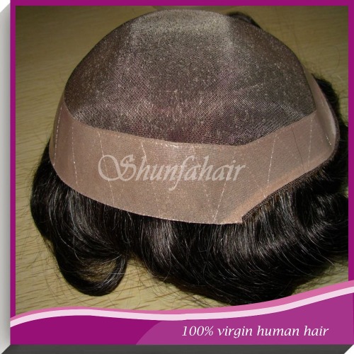 100% Indian remy hair men's toupee