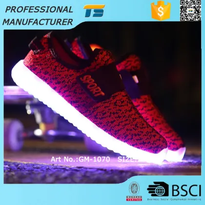 Flyknit Led Children Running Shoes Lighted Sneakers