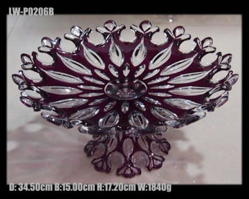 Glass Desk Decoration Set/ Glass Fruit Plate/ Glass Tray (LWP0206B)