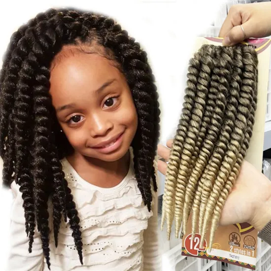 12-inch Jumbo Senegalese Twist Crochet Braids: Stylish Hair Extensions for Kids with Curly Hair