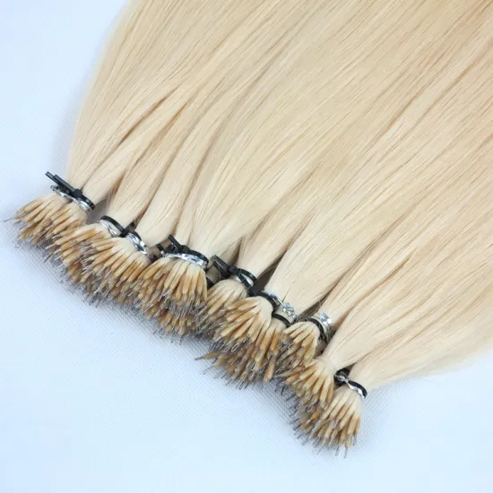 Best quality last more than one years full cuticle Blonde color Nano tip Hair Extensions