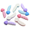 Supply 100Pcs Candy Color Heart Feathers Resin Cabochon Craft Girls Hair Clip Ornament Making Jewelry Decoration Accessories