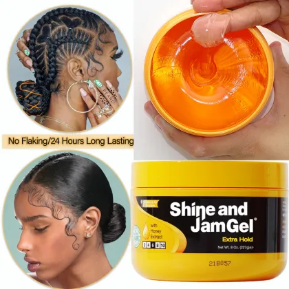 Hot Popular 8oz Braiding Gel: Extra Hold, Strong Hold, Lock and Twist Hair Gel with Shine