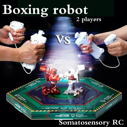 2PCs/set RC battle robot & 2 players PK Mode/Remote Control RC VS Fighting Robot boxing Robot toys for children men Boxing fight