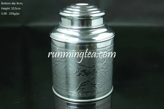 Small Metal Stainless Steel Tea Canister Sets with lid , 250g
