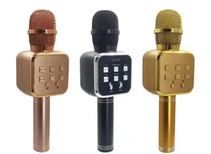 Wholesale Portable Wireless Microphones with Bluetooth Speaker and Colorful Lights - OEM Custom Logo Gift Handheld Microphone