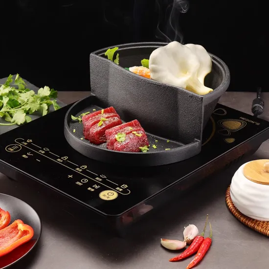 Hot Selling Korean Cast Iron Electric Grill Pan Outdoor Barbecue Sauce Pan Made of Metal