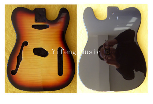 Alder USA vintaj 69 dengan Maple venir Tele Thinline(F HOLE) badan penggantian