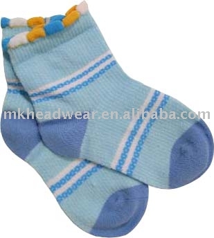 kids cute jacquard kniteed socks with lace welt