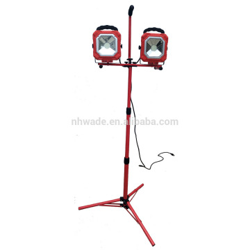 3000 lm Twin-Head Adjustable Work Light with Telescoping Tripod Stand, LED Work light