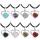 LOVE Heart Birthstone Colliers pour les femmes Pendant Gemstone Forever Diamond Bijoux de la Saint-Valentin Anniversaire de Noël