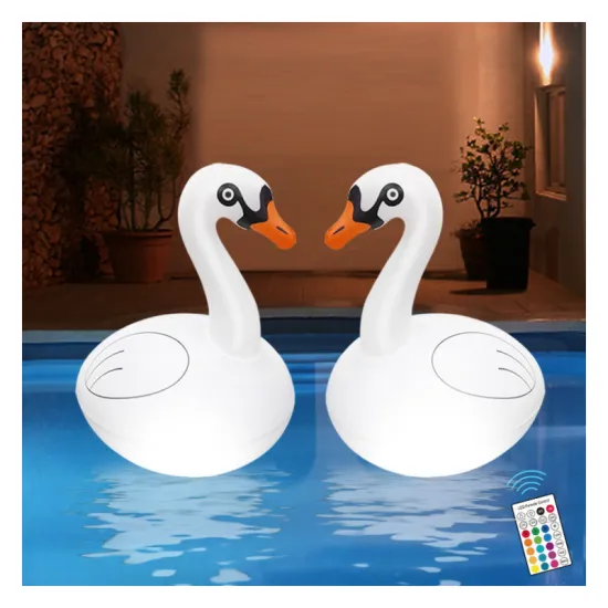 IP68 Waterproof Solar Floating Swan Pool Lights with RGB Colors and Remote Control for Outdoor Garden Decor